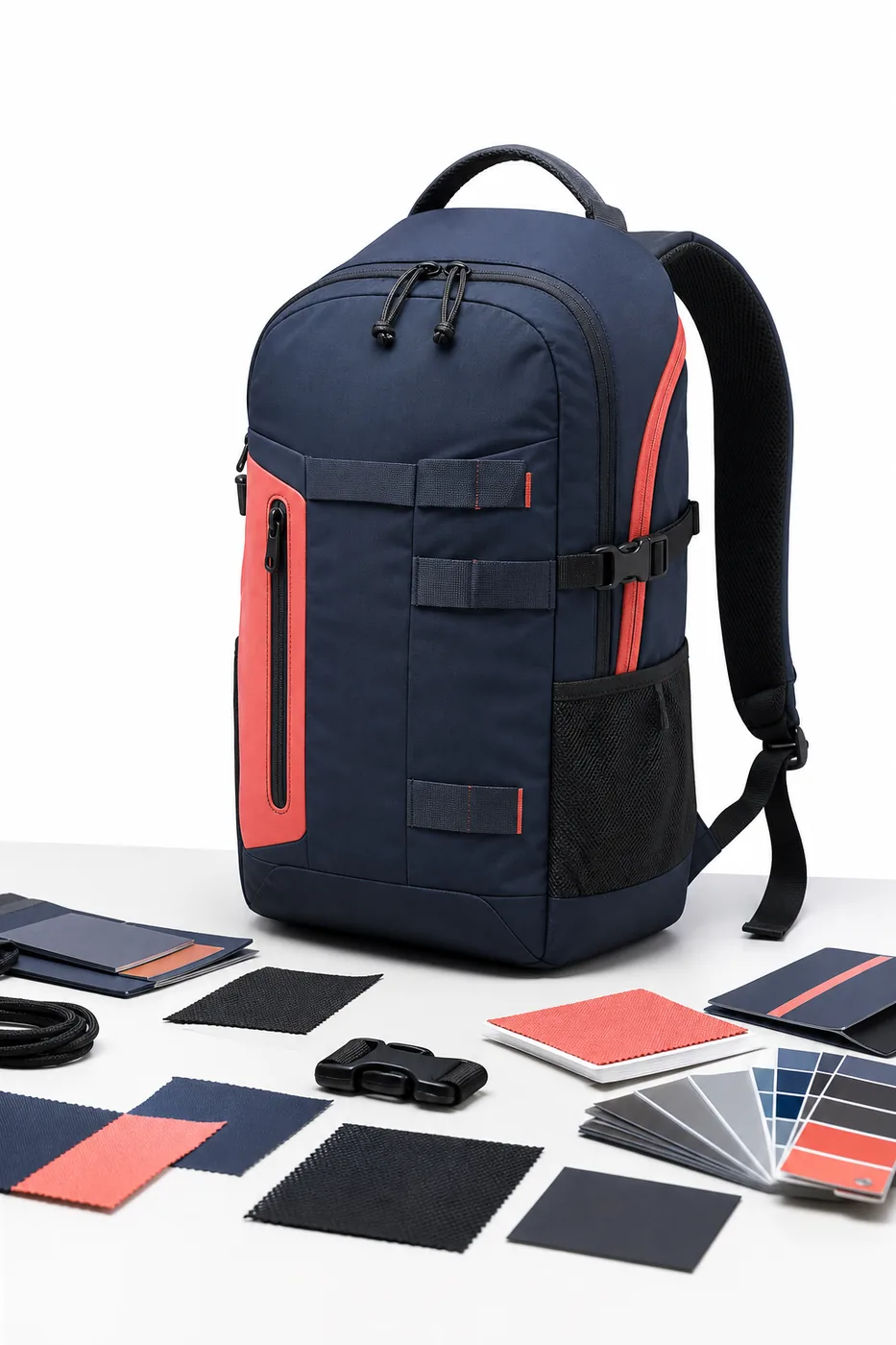 Custom backpack prototype and technical development setup